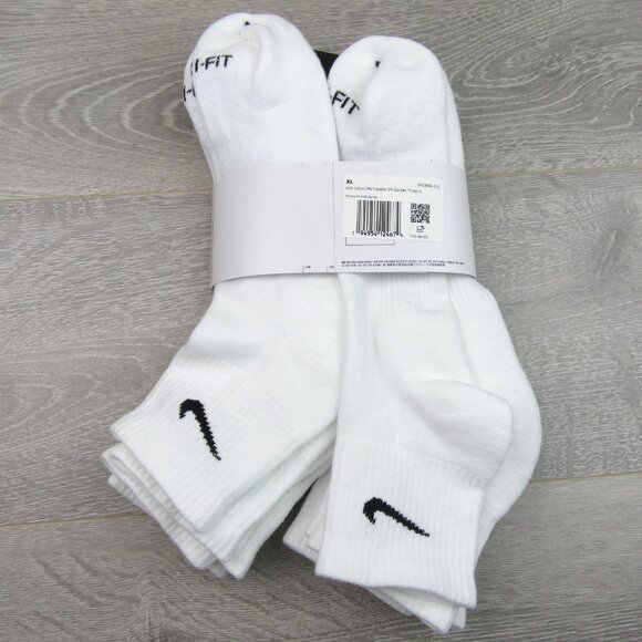 Nike Everyday Plus Ankle Socks 6 Pack Mens Size XL 12-15 White NEW - Picture 10 of 11
